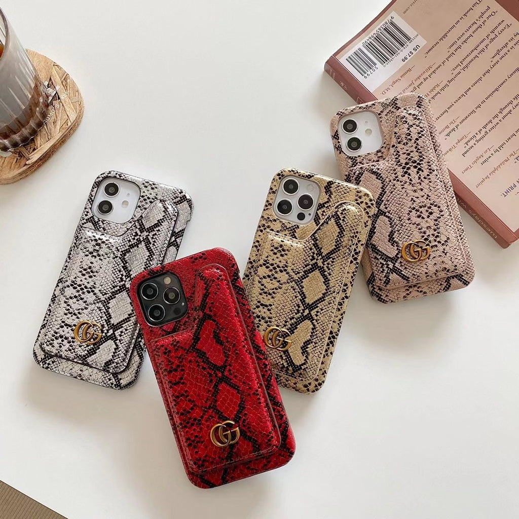 Fashion snake pattern card phone case