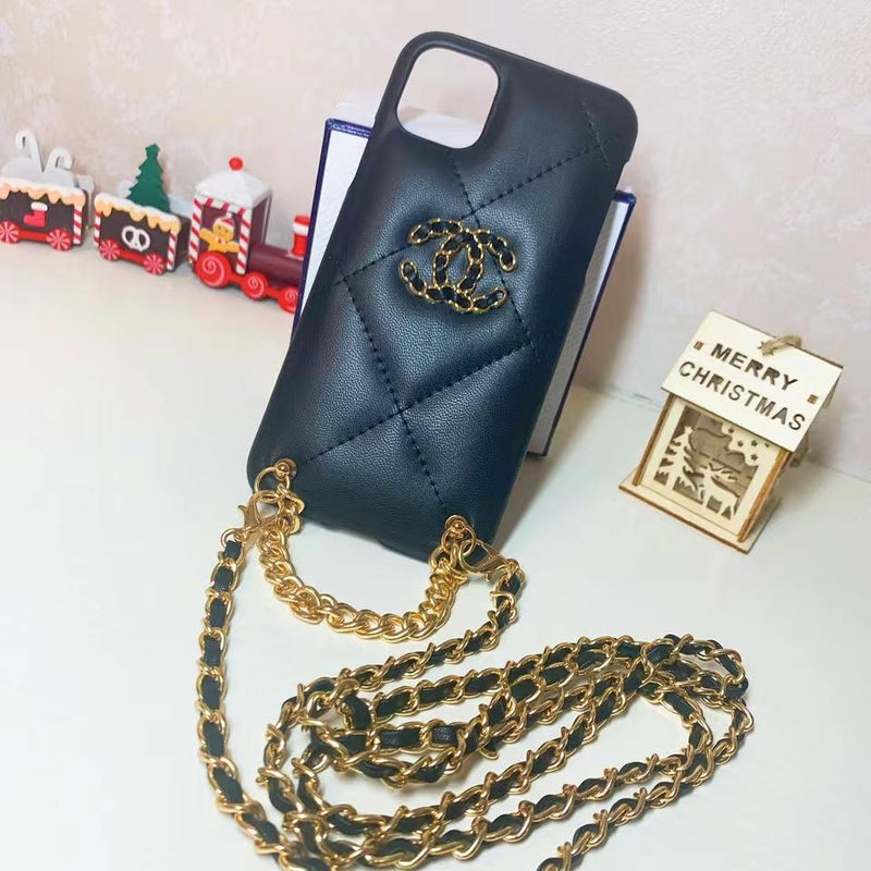 Luxury leather chain phone case