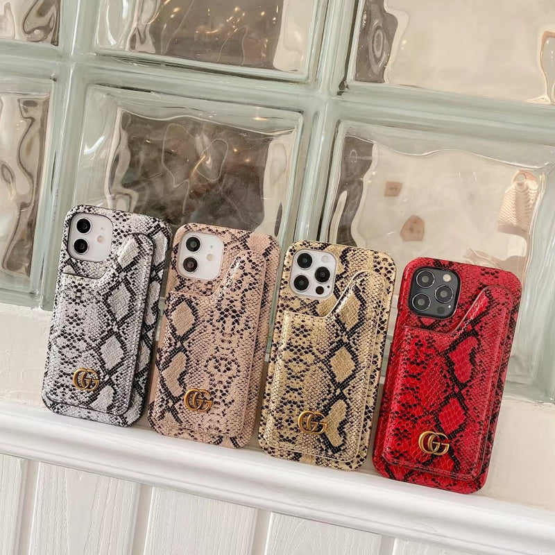 Fashion snake pattern card phone case