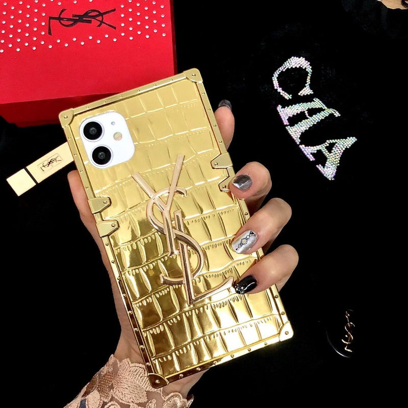 High-end crocodile pattern square phone case