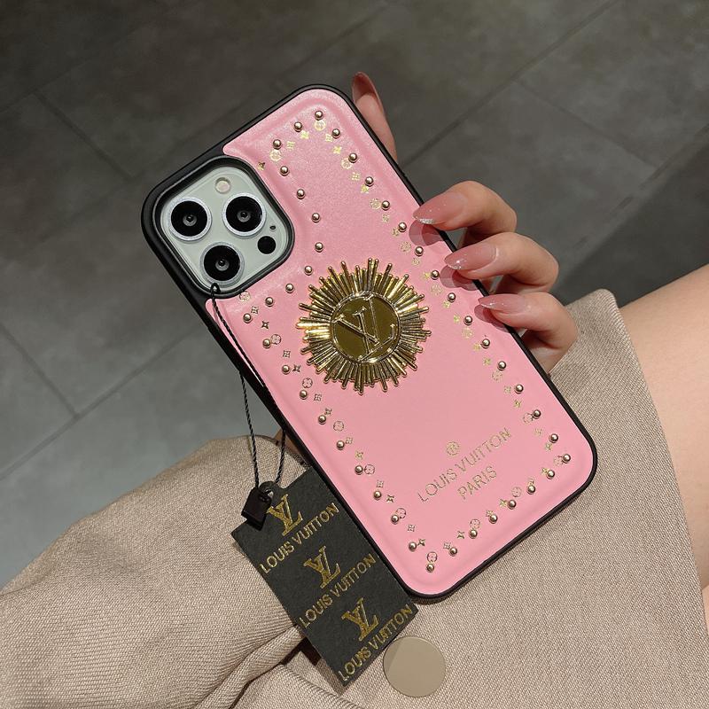 Rivet leather phone case for iphone