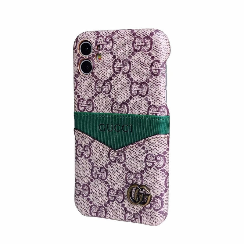 Retro Splicing card bag phone case