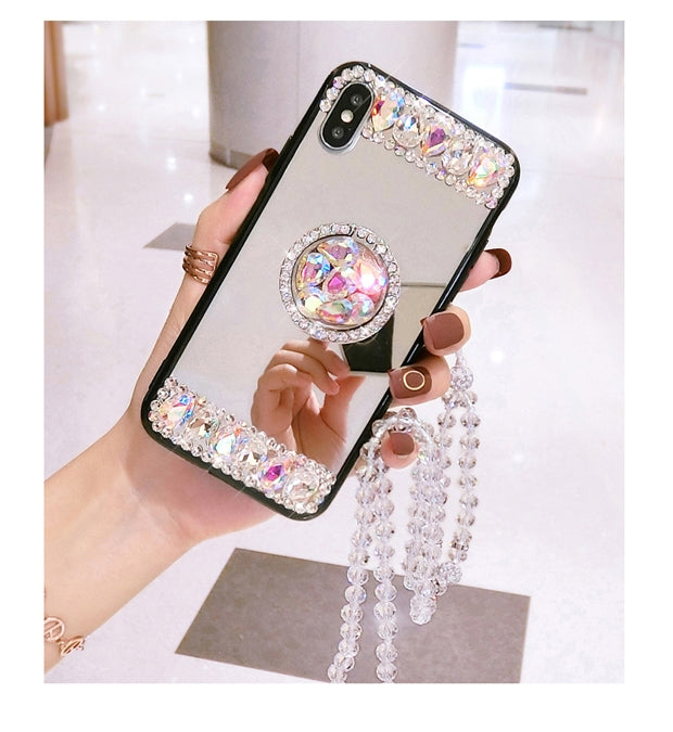 Purple Rhinestone Mirror phone Case