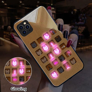 Smart luminous glass mobile phone case