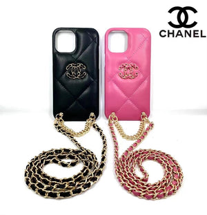 Luxury leather chain phone case