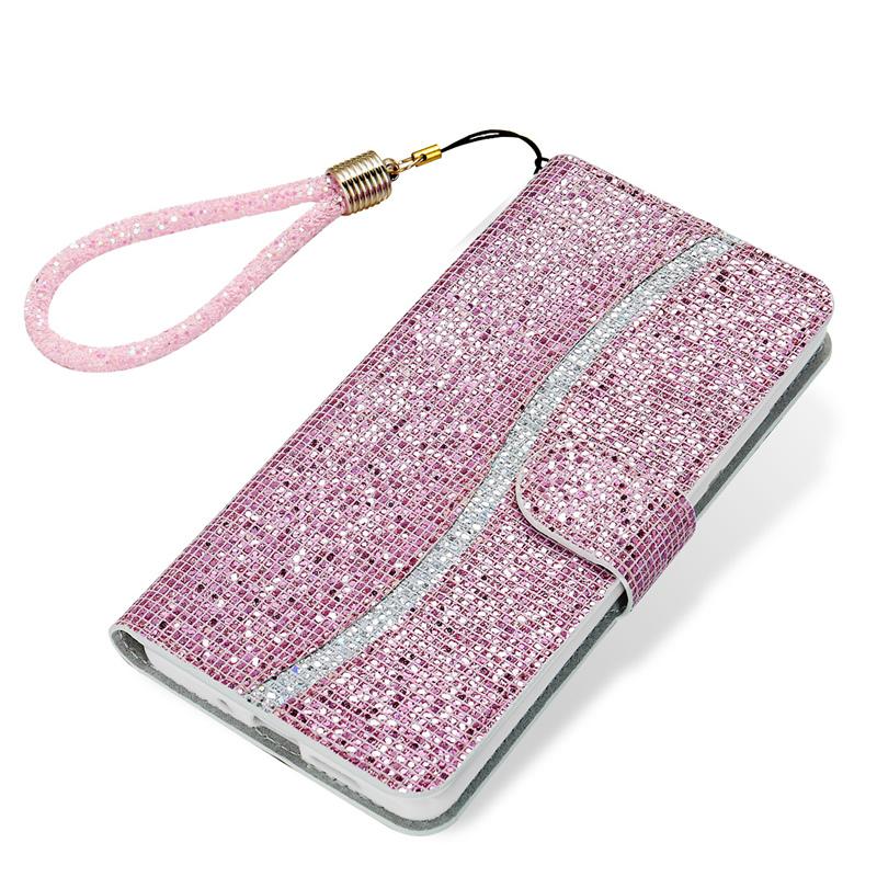 Luxurious Wallet Crystal Wrist Phone Case