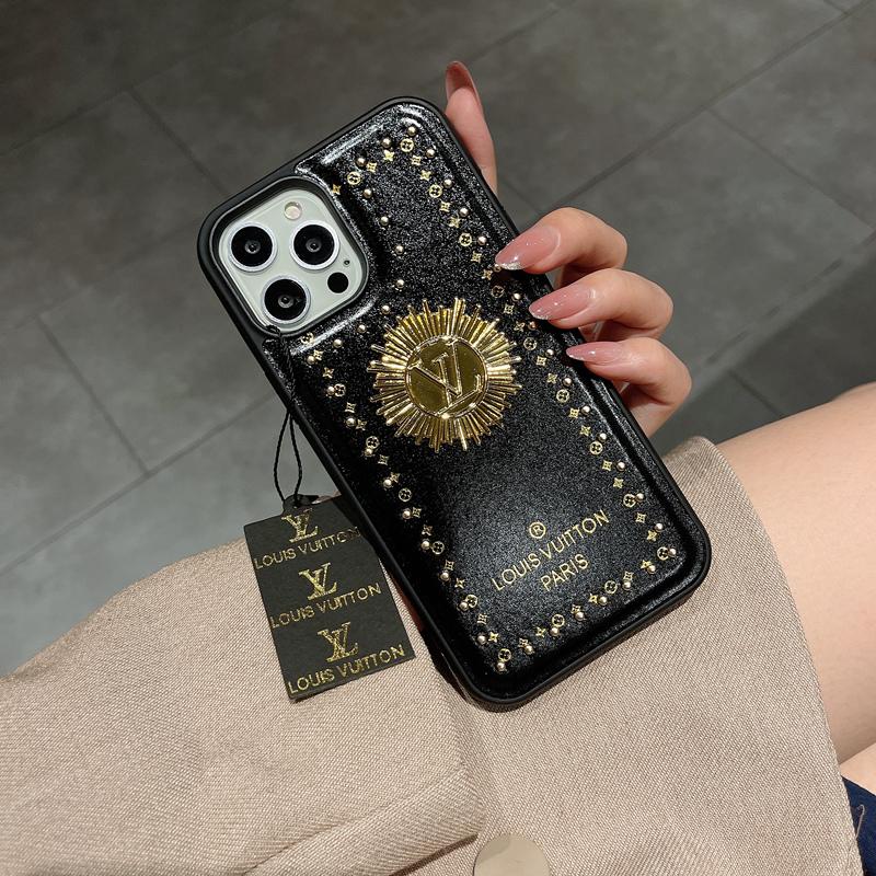 Rivet leather phone case for iphone