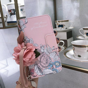 Fashion wallet Floral Clamshell Phone Case