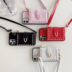 Fashion rivet coin purse phone case