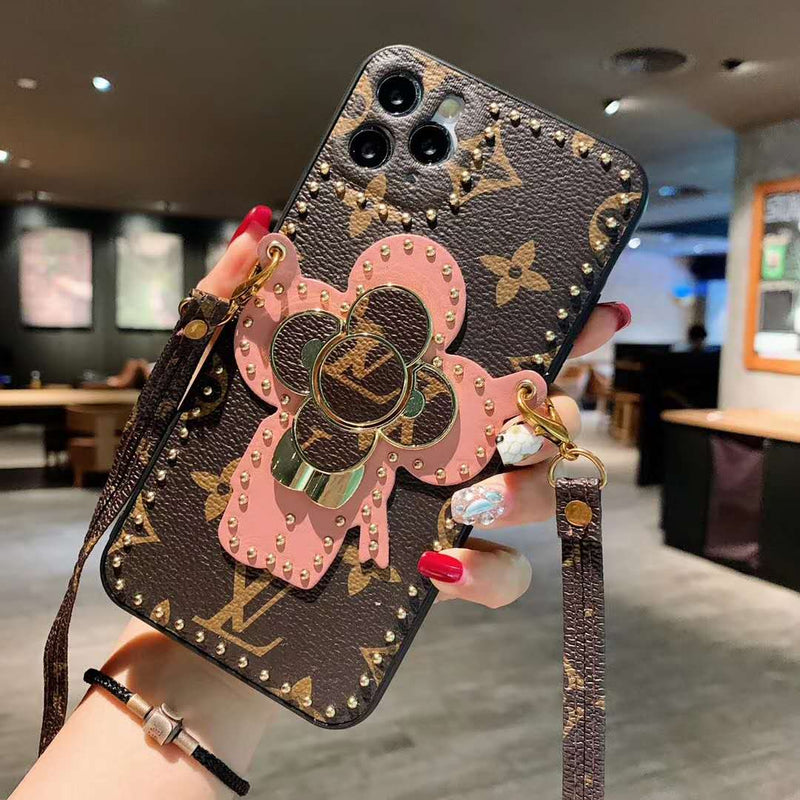 The New Letter Flower Ring Buckle Phone Case