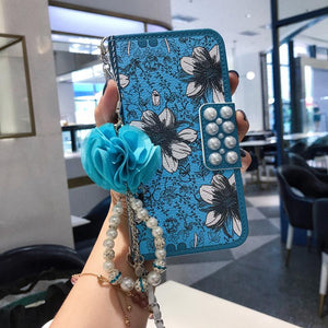 Fashion wallet Floral Clamshell Phone Case