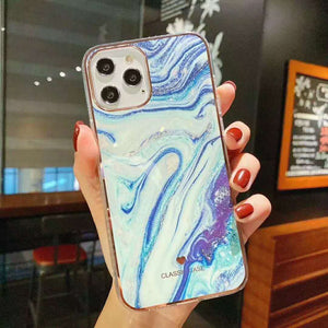 Electroplated marble soft phone case