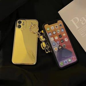 Electroplating Doll Pendant Phone Case for iphone