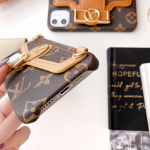 Fashion messenger card holder phone case