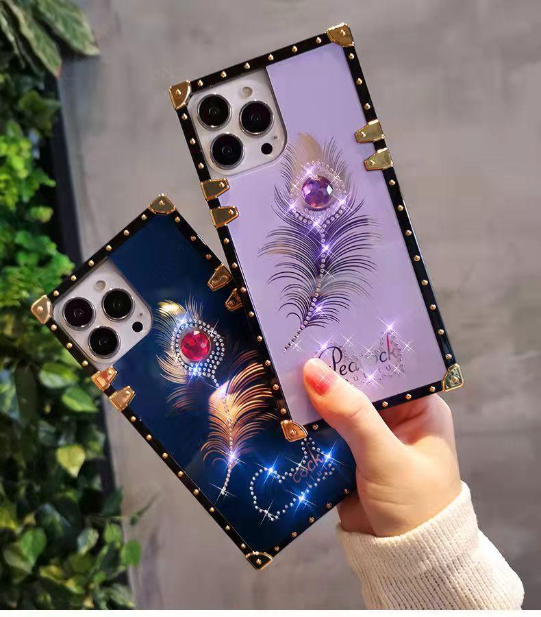 Fashion gem Shiny square phone case  for iphone