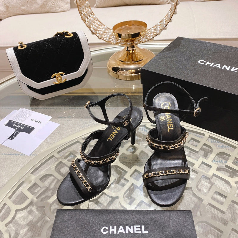 2023 catwalk style double C chain sandals -S40