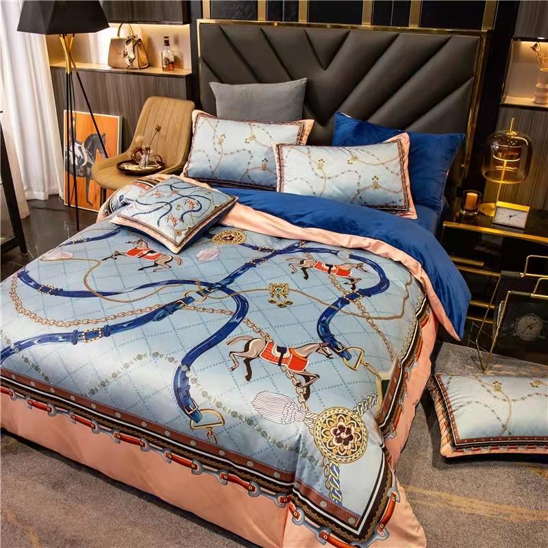 Luxury Coral fleece milk fleece four-piece bedding