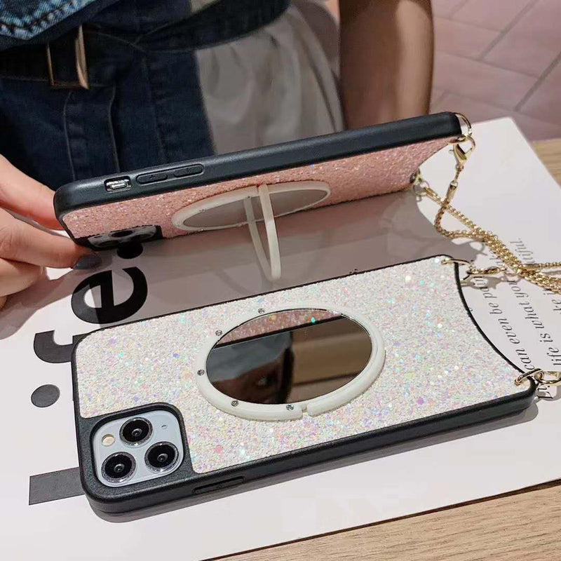 Bling Mirror Lanyard For iPhone Case