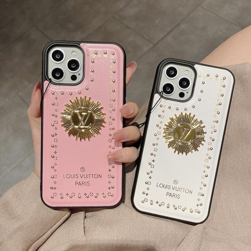 Rivet leather phone case for iphone