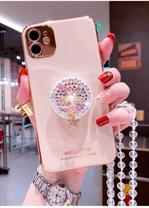 Fashion diamond electroplating phone case