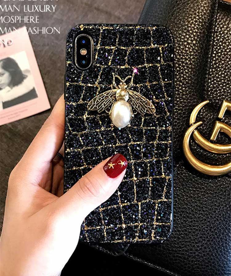 Glitter Bee Sequined Phone Case