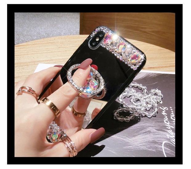 Purple Rhinestone Mirror phone Case