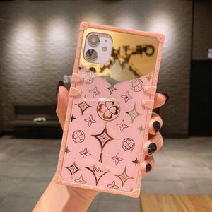 Luxury mirror square Bracket phone case