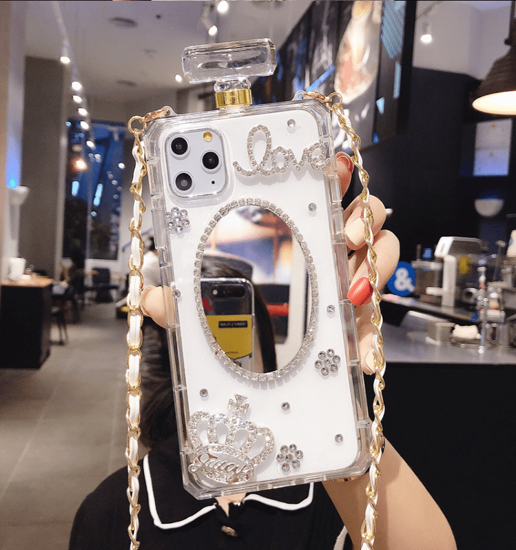 Perfume Bottle Hanging Neck Chain Phone Case