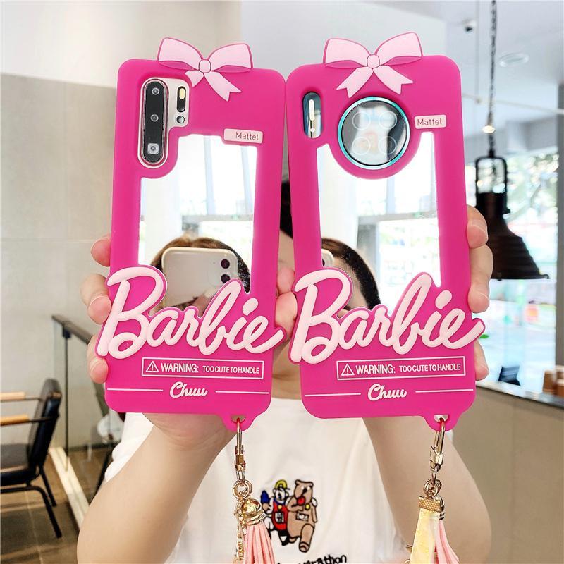 Cartoon makeup mirror phone case