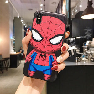 Cartoon Spider Man Back Cover+Stander+Strap